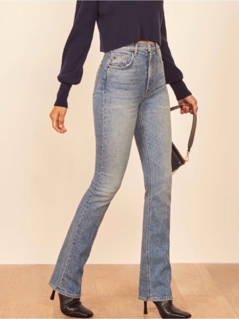 Reformation High-Rise Blue Bootcut Jeans